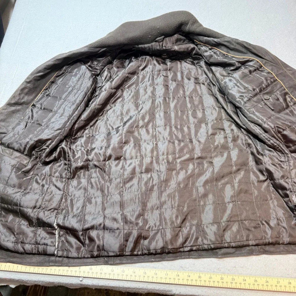 St Johns Bay Outfitters‎ Mens Genuine Leather Field Jacket Brown Large